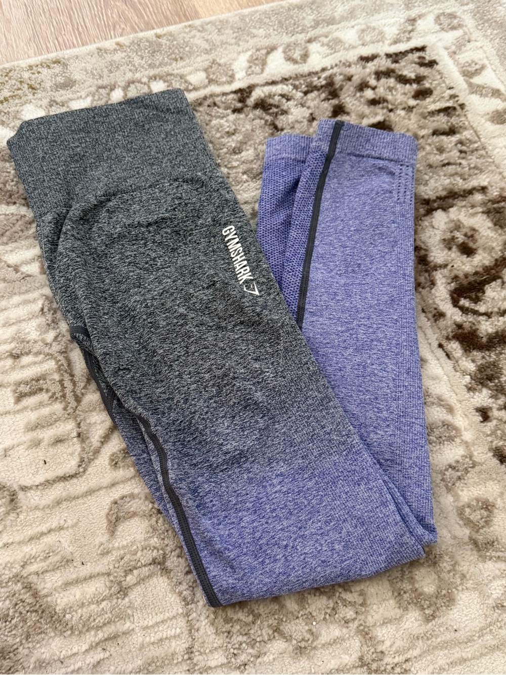 Gymshark Two-Tone Gray & Purple Leggings